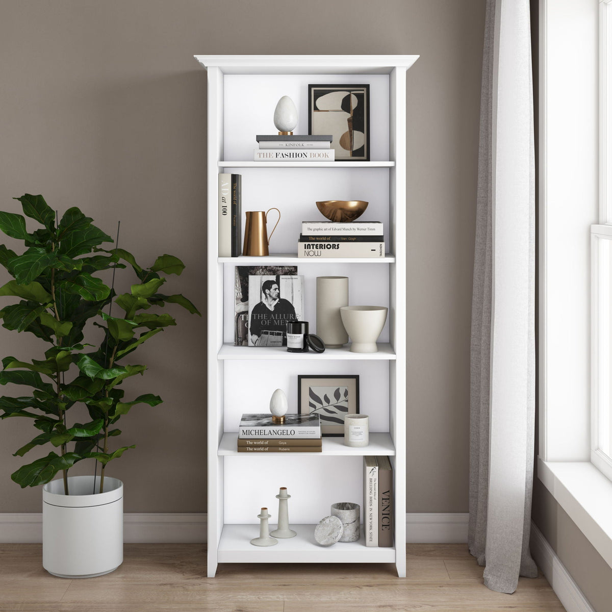 Amherst 5 Shelf Bookcase with Adjustable Shelves