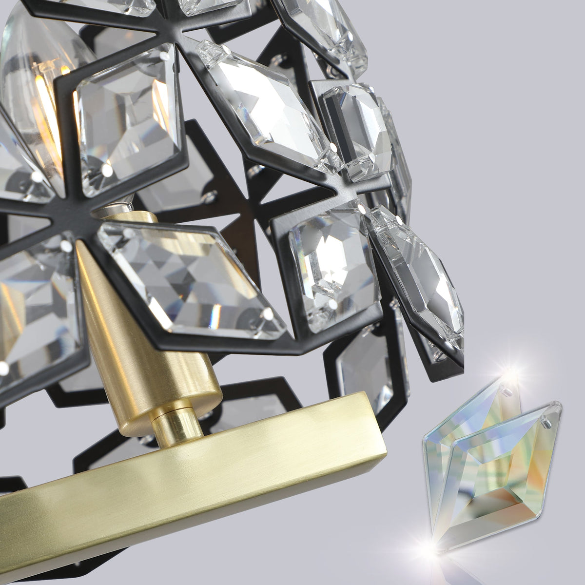 Champagne Gold Oval Crystal Ceiling Chandelier