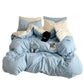 Washed Cotton Solid Color Four Piece Bedding Set