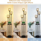 Boho Farmhouse Floor Lamp with Shelves and Rattan Shades