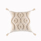 Beige and White Tassel Macrame Cushion Cover 45x45cm