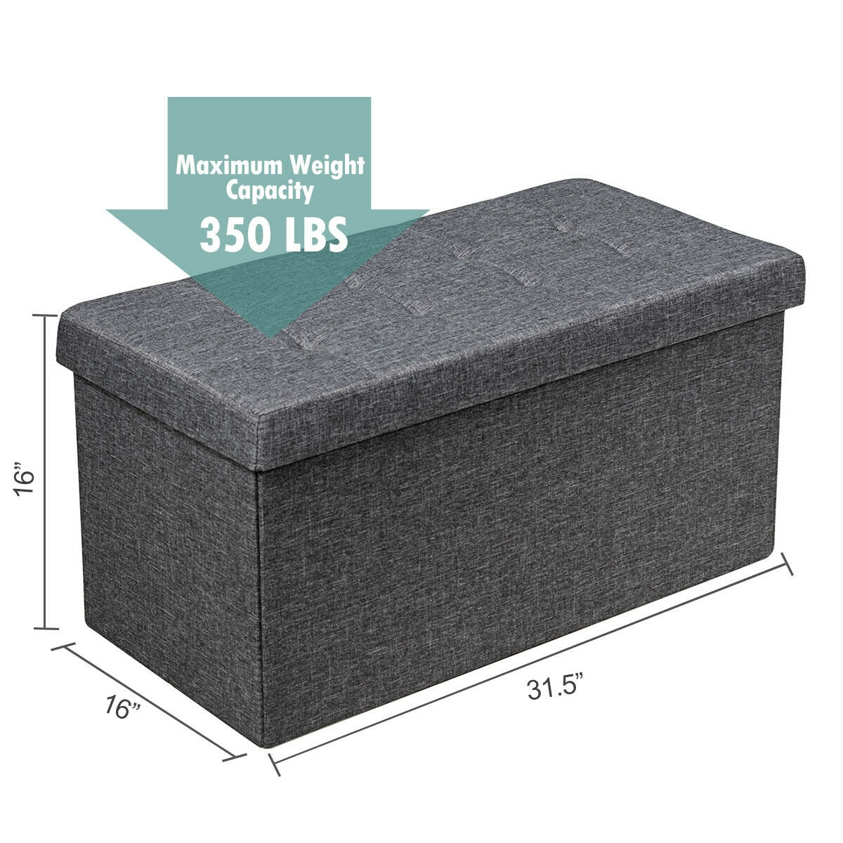 31.5 Inch Foldable Fabric Storage Organizer with Removable Bin