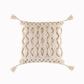 Beige and White Tassel Macrame Cushion Cover 45x45cm