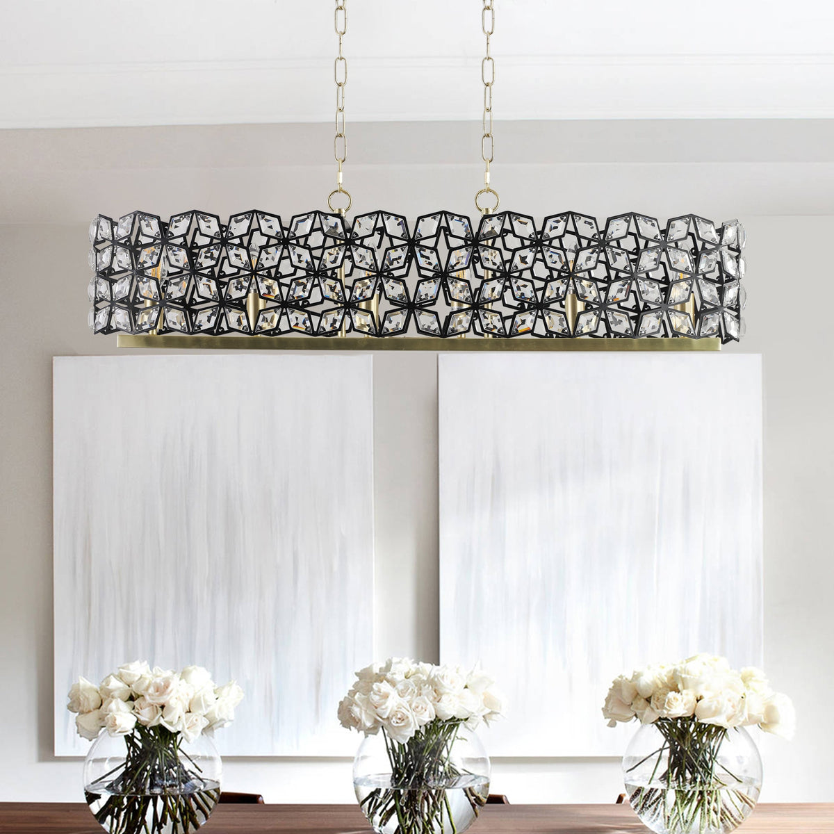 Champagne Gold Oval Crystal Ceiling Chandelier