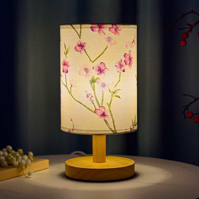 Retro Literary LED Bedside Table Lamp