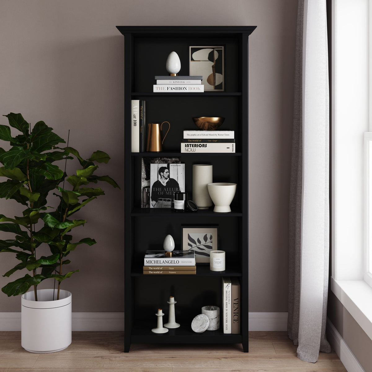 Amherst 5 Shelf Bookcase with Adjustable Shelves
