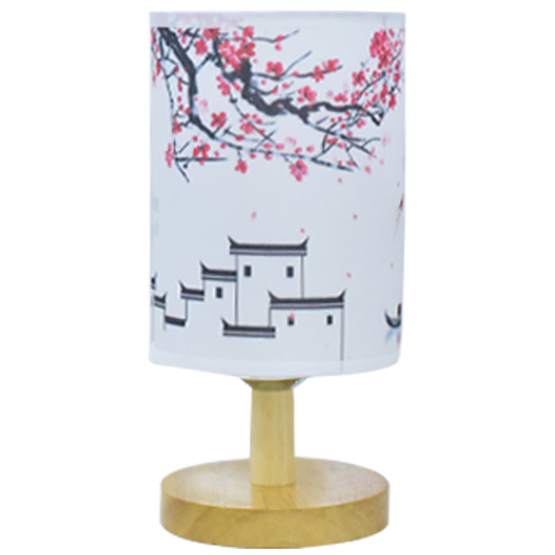 Retro Literary LED Bedside Table Lamp