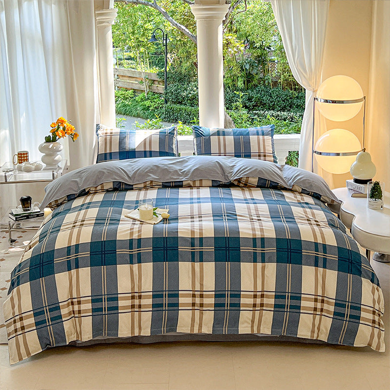 Cartoon Four Piece Single Dormitory Bedding Set