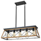 Walnut Farmhouse Chandelier with 5 Bulbs