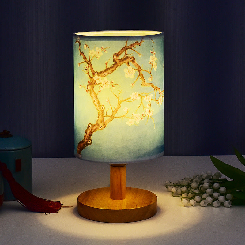 Retro Literary LED Bedside Table Lamp