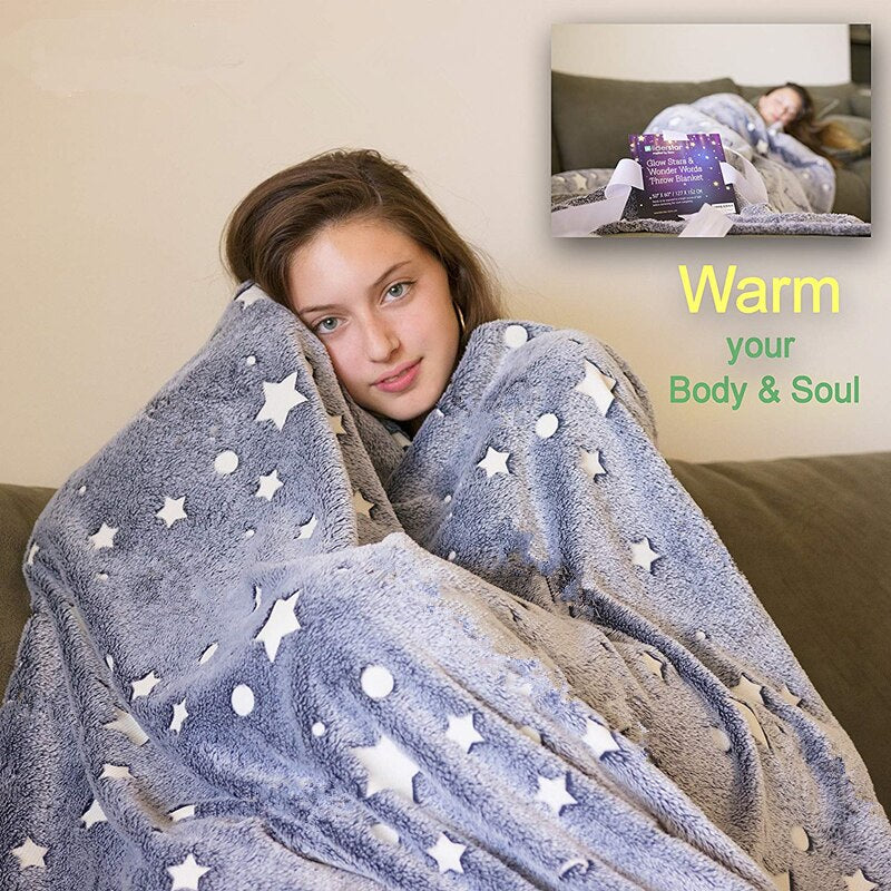Glow in the Dark Luminous Blanket for Kids