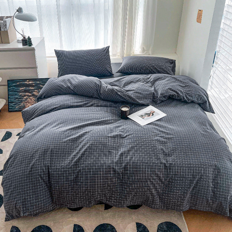 Cartoon Four Piece Single Dormitory Bedding Set