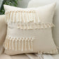 Beige and White Tassel Macrame Cushion Cover 45x45cm