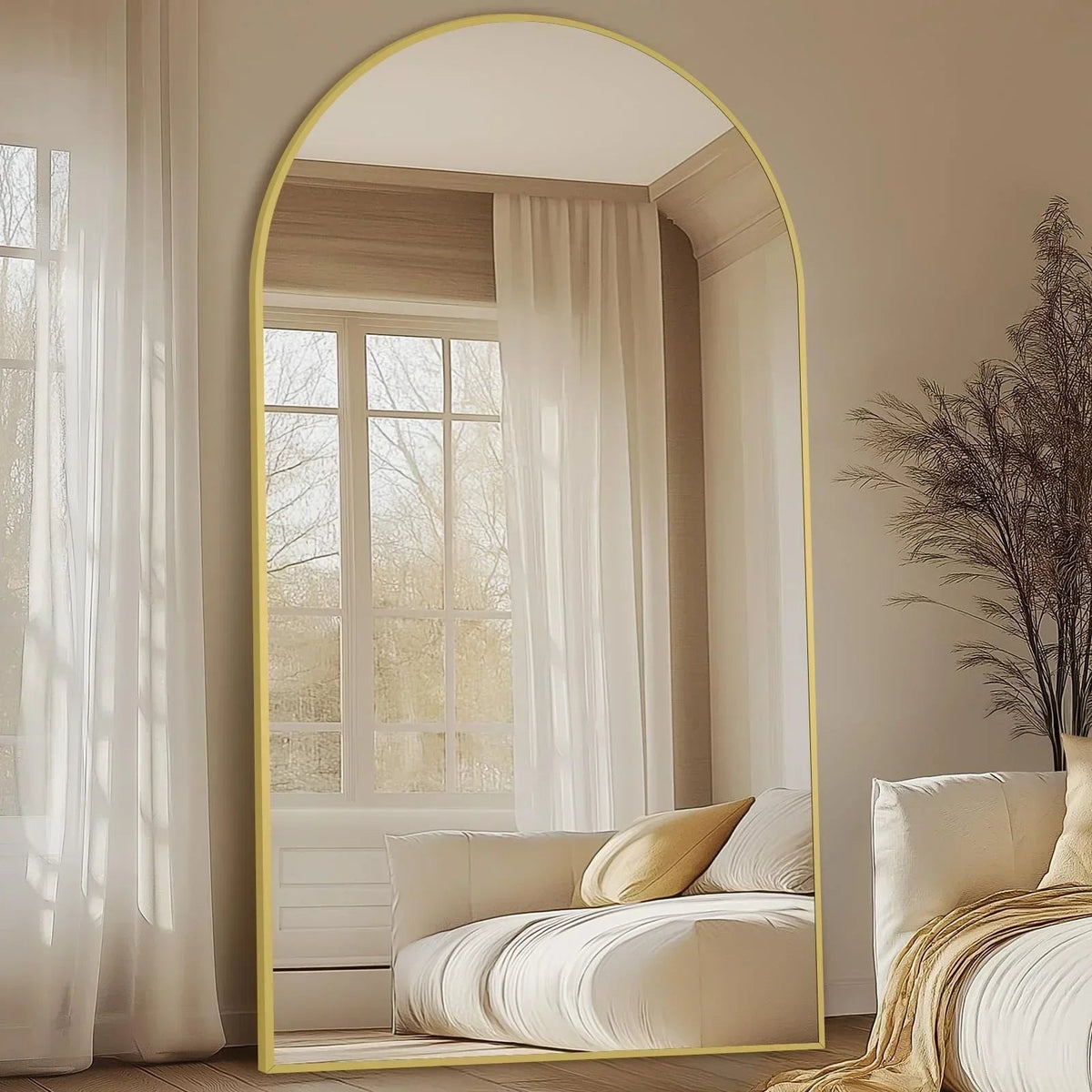 Oversized Black Arched Full Length Mirror