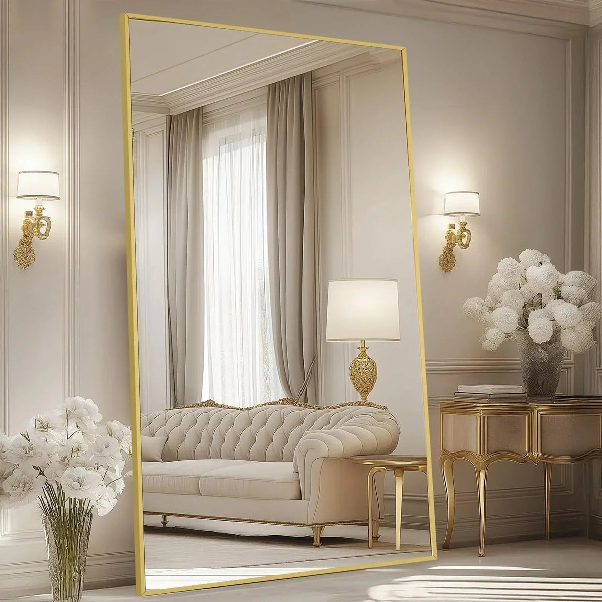 Oversized Black Arched Full Length Mirror