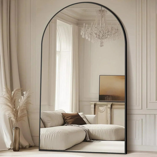 Oversized Black Arched Full Length Mirror
