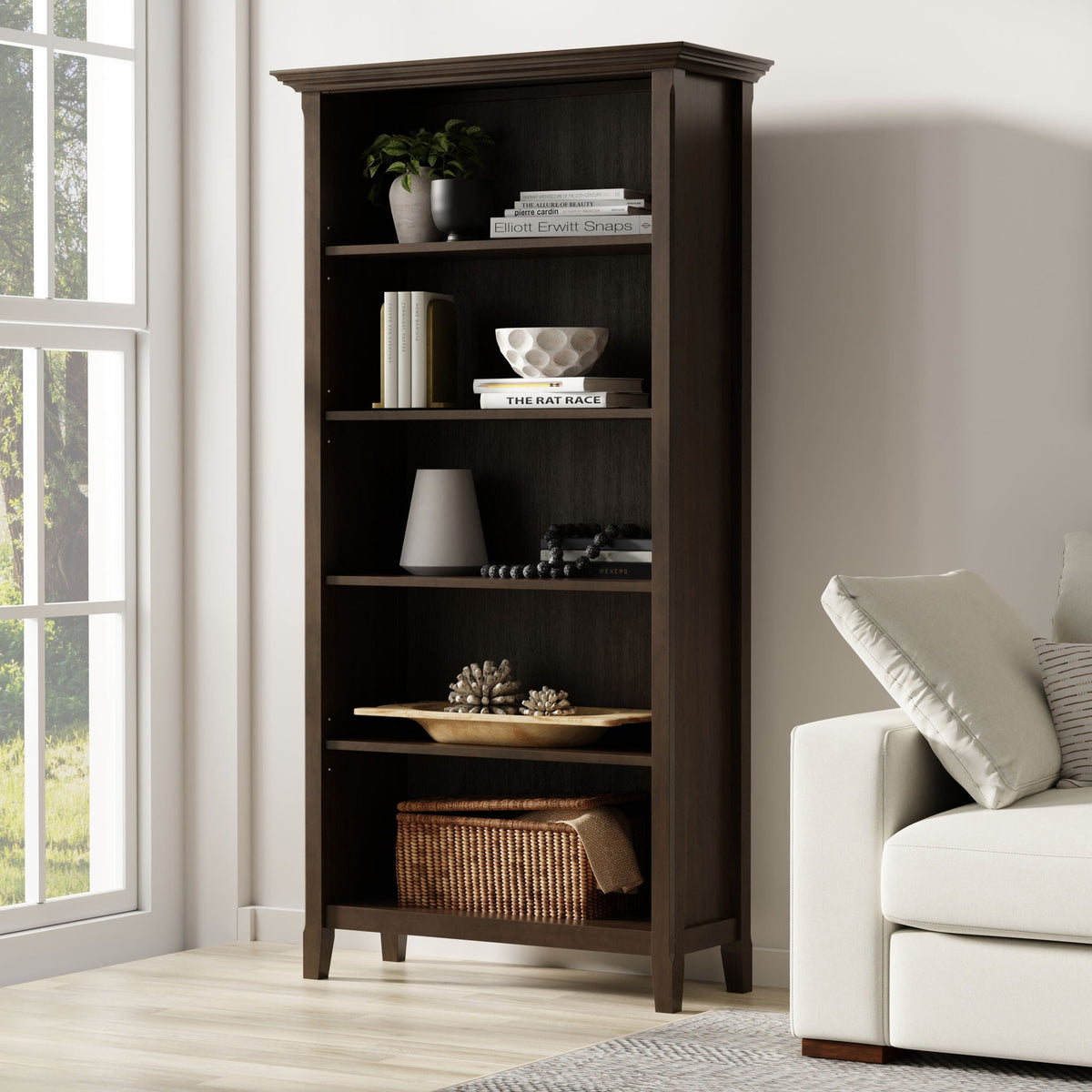 Amherst 5 Shelf Bookcase with Adjustable Shelves