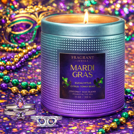 Mardi Gras Carnival Collection Jewel Candle