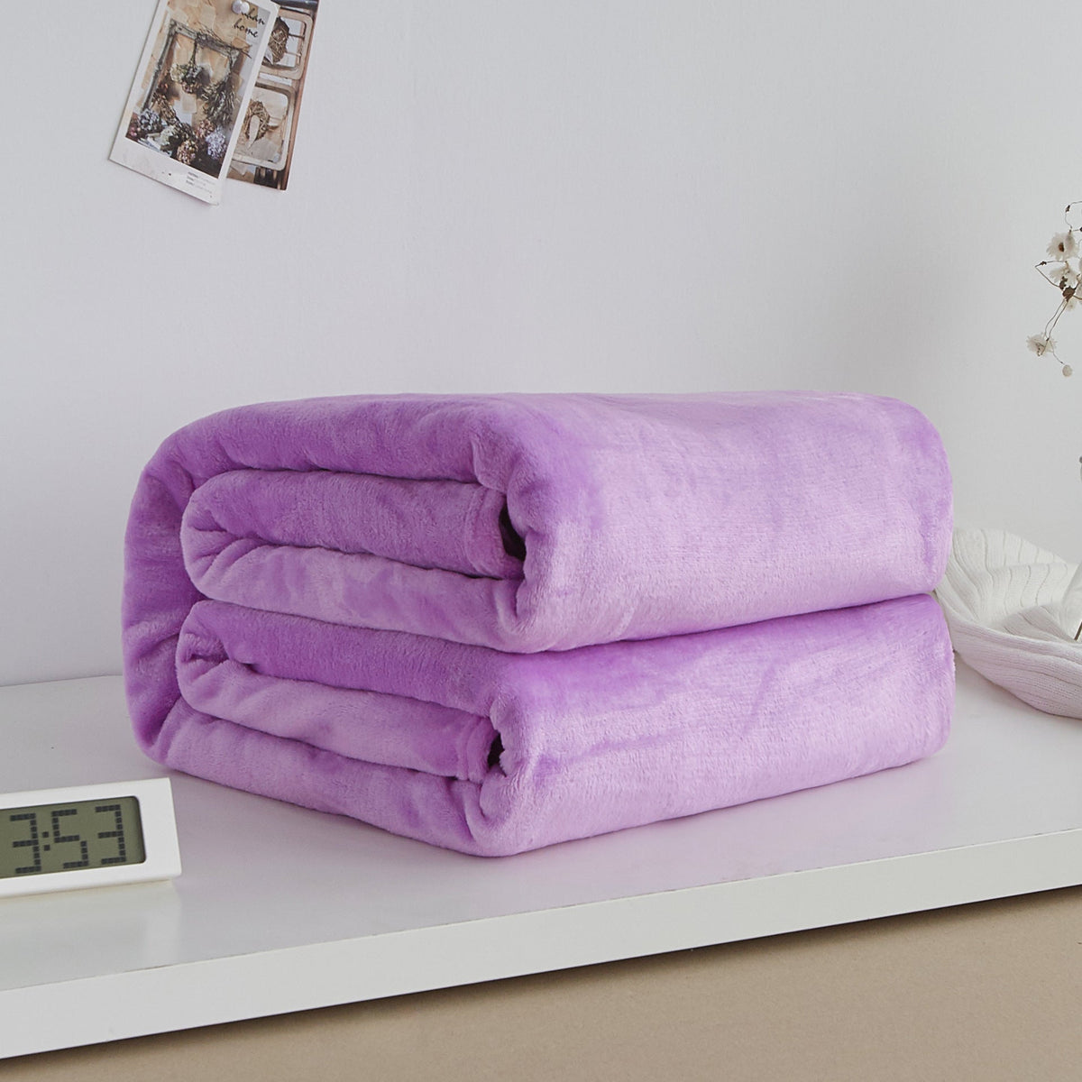 Thick Solid Color Coral Fleece Winter Blanket