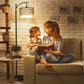 Farmhouse Arc Floor Lamp with Remote and Dimmable Bulb