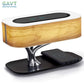 Modern LED Bedside Table Lamp with Bluetooth Speaker and Wireless Charger