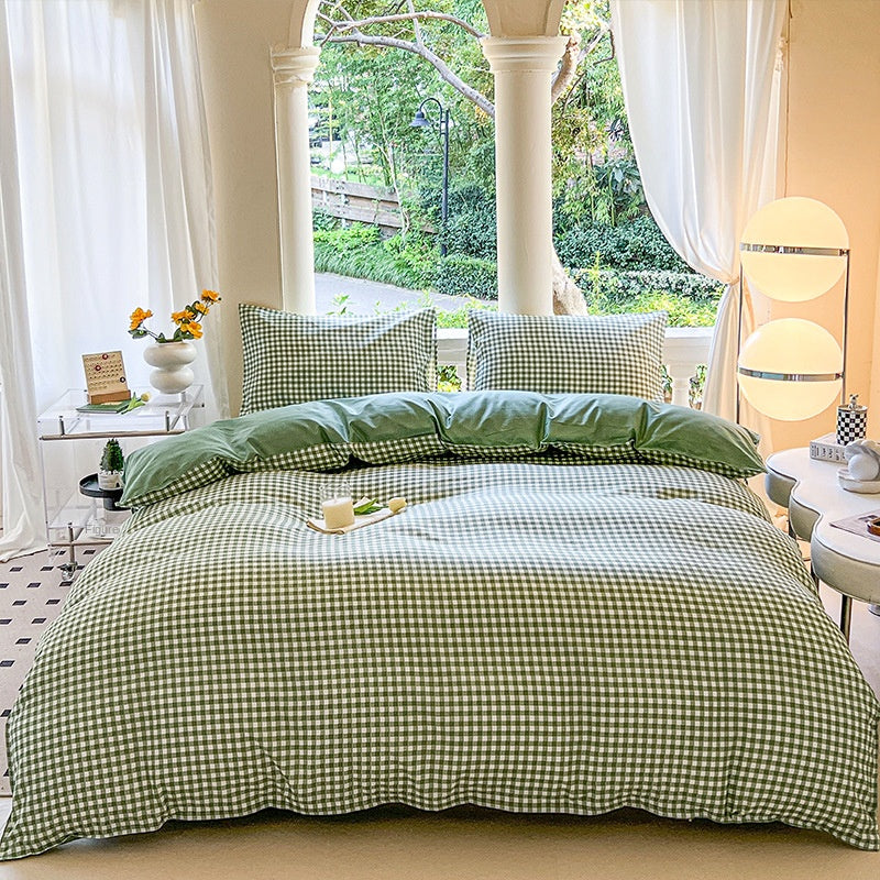 Cartoon Four Piece Single Dormitory Bedding Set