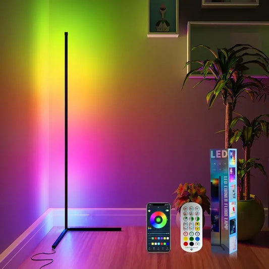 Ambient Corner Floor Lamp with Bluetooth and Voice Control