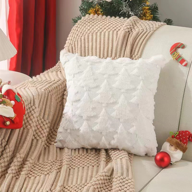 Christmas Snowflake and Tree Decorative Pillow Cover
