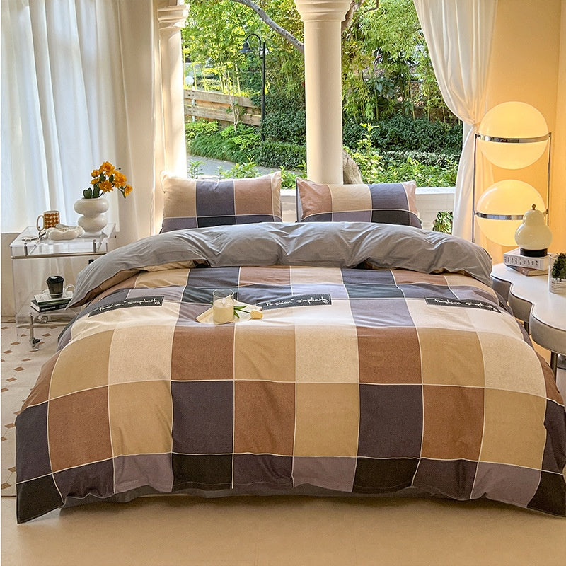 Cartoon Four Piece Single Dormitory Bedding Set