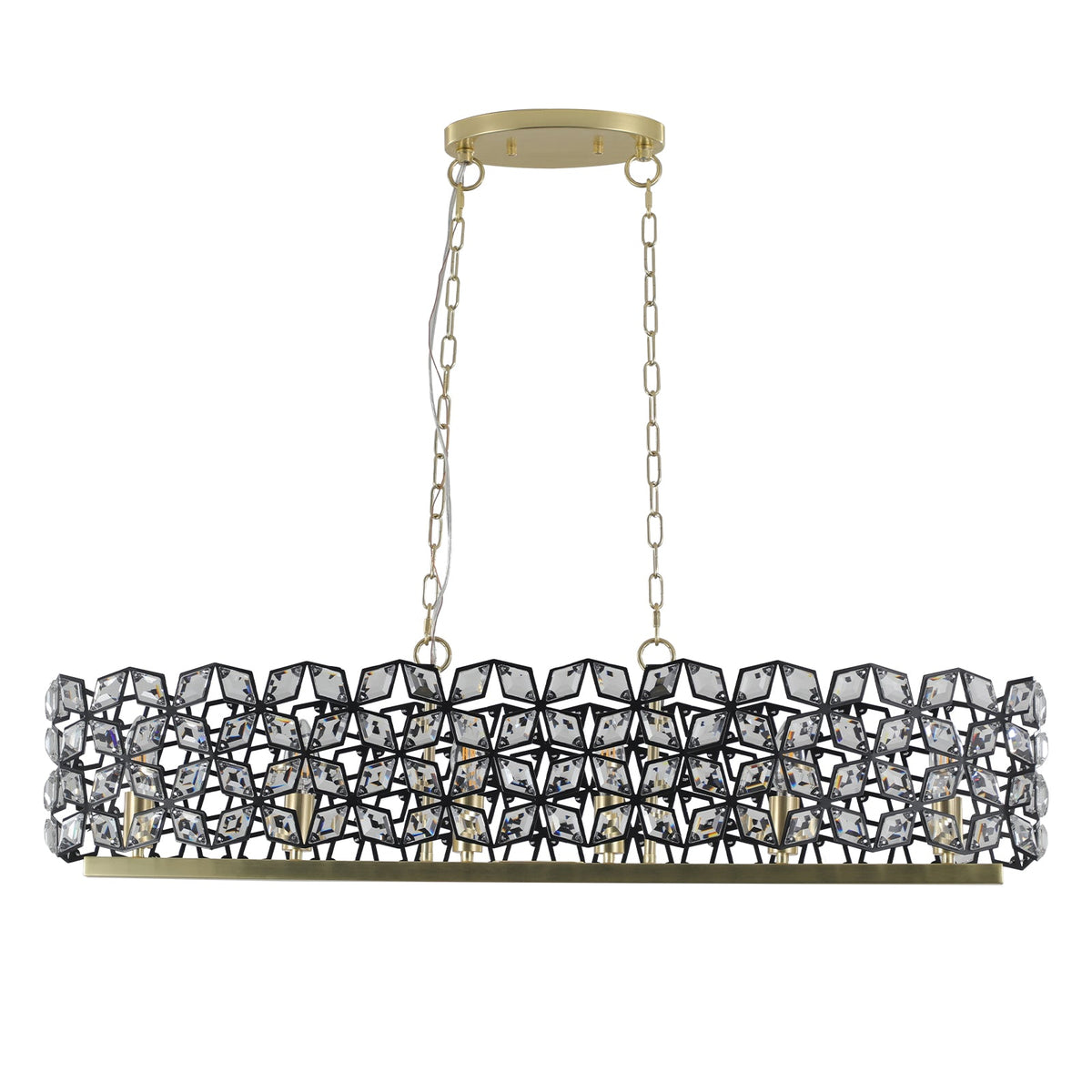 Champagne Gold Oval Crystal Ceiling Chandelier