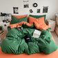 Washed Cotton Solid Color Four Piece Bedding Set