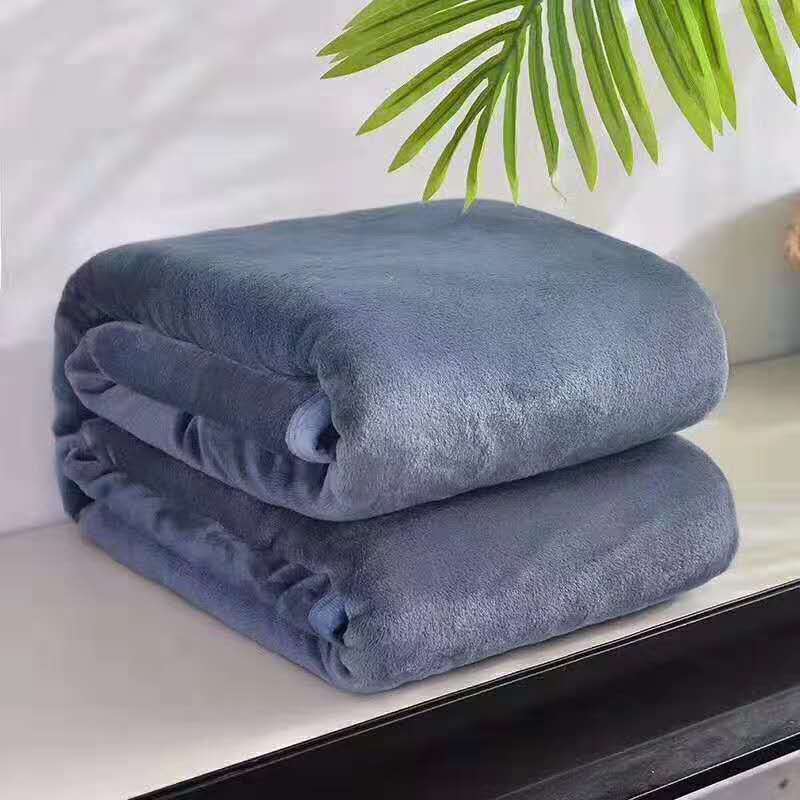 Thick Solid Color Coral Fleece Winter Blanket