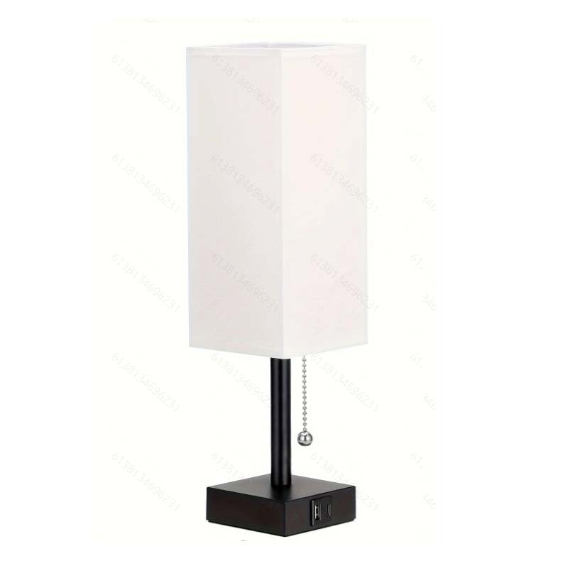 Linen Desk Lamp with Three Color Temperatures and USB Charging