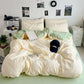 Washed Cotton Solid Color Four Piece Bedding Set