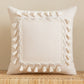 Beige and White Tassel Macrame Cushion Cover 45x45cm