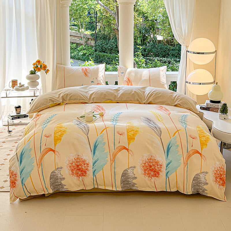 Cartoon Four Piece Single Dormitory Bedding Set
