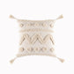 Beige and White Tassel Macrame Cushion Cover 45x45cm