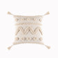 Beige and White Tassel Macrame Cushion Cover 45x45cm