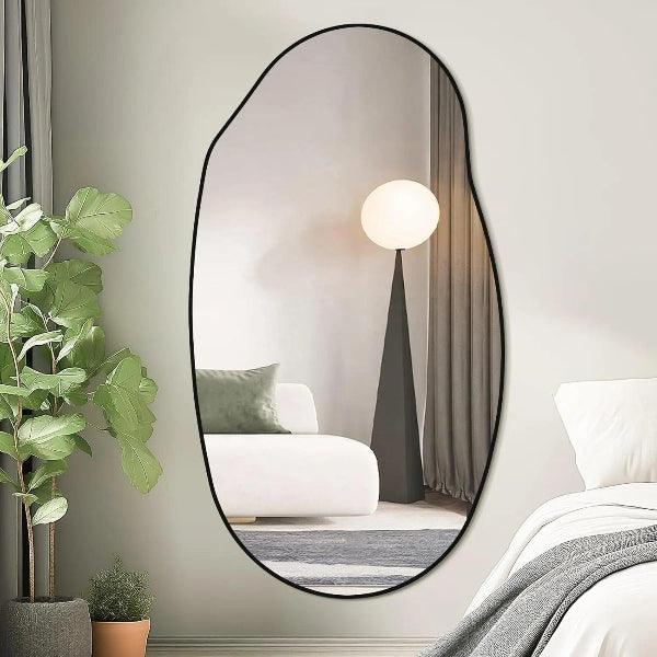 Black Asymmetrical Full Length Wall Mirror
