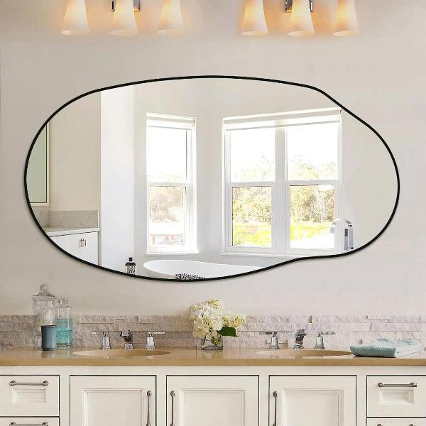 Black Asymmetrical Full Length Wall Mirror