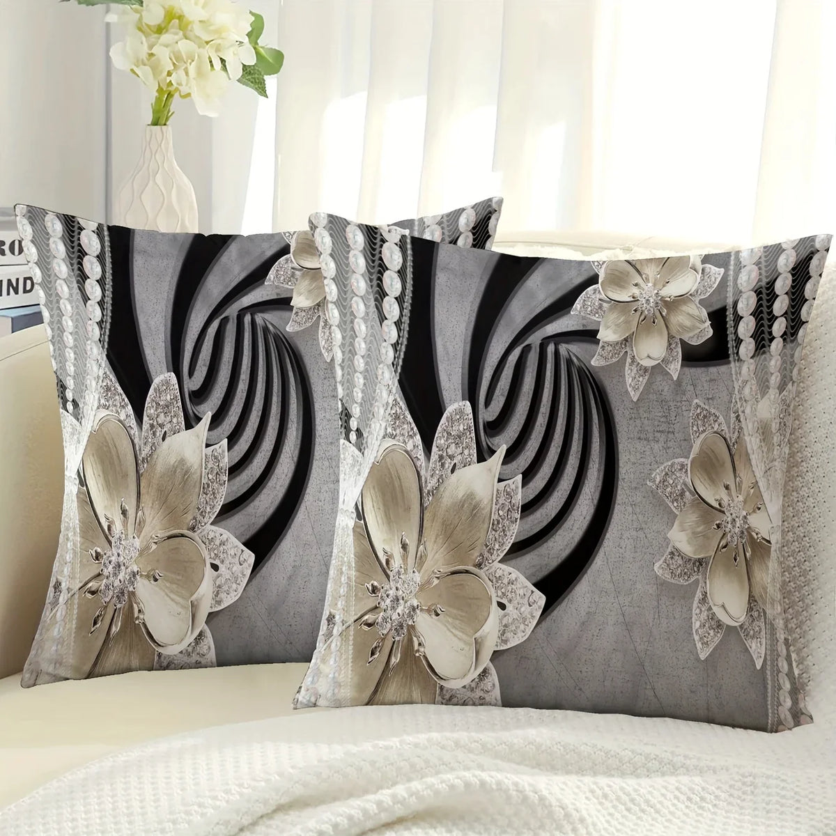 Modern Floral Decorative Pillowcase