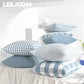 Light Blue Plaid Decorative Pillow Cover