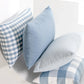 Light Blue Plaid Decorative Pillow Cover