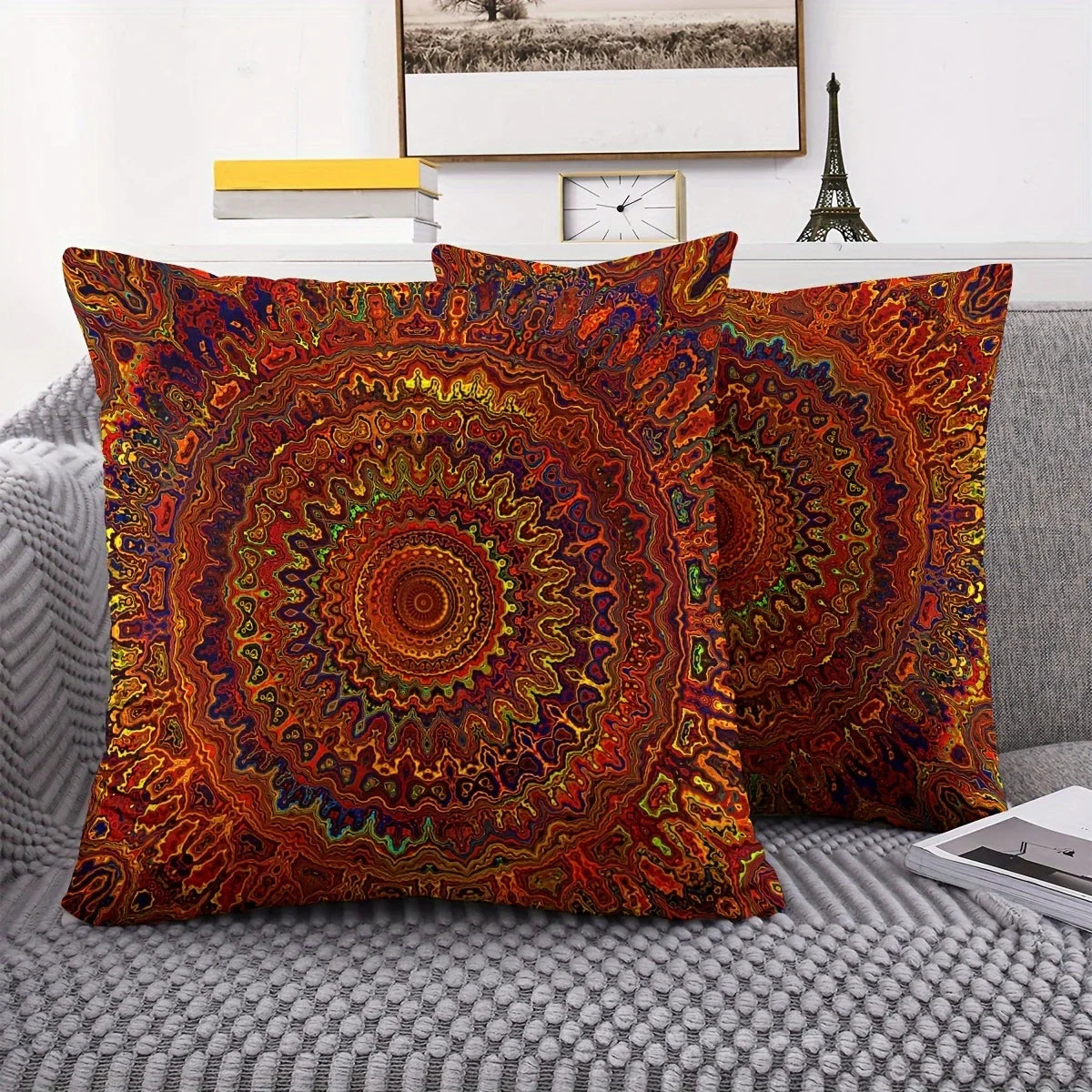 Red and Gold Mandala Bohemian Pillowcase