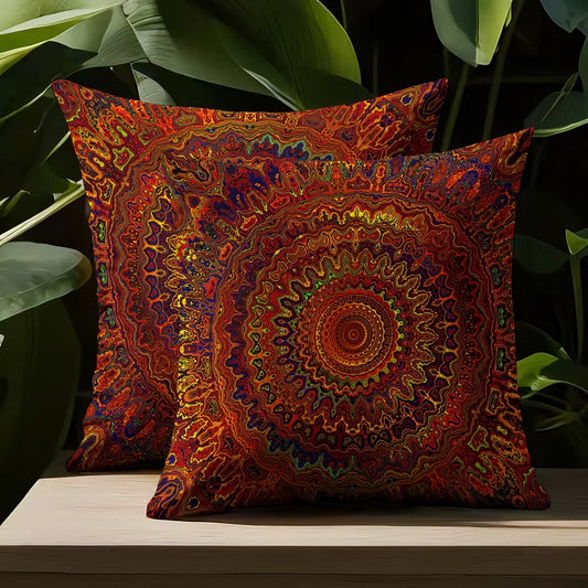 Red and Gold Mandala Bohemian Pillowcase