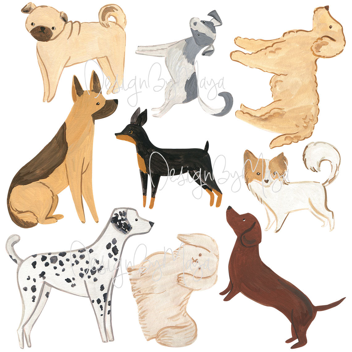 Fabric Dog Wall Decals for Nursery and Kids' Rooms