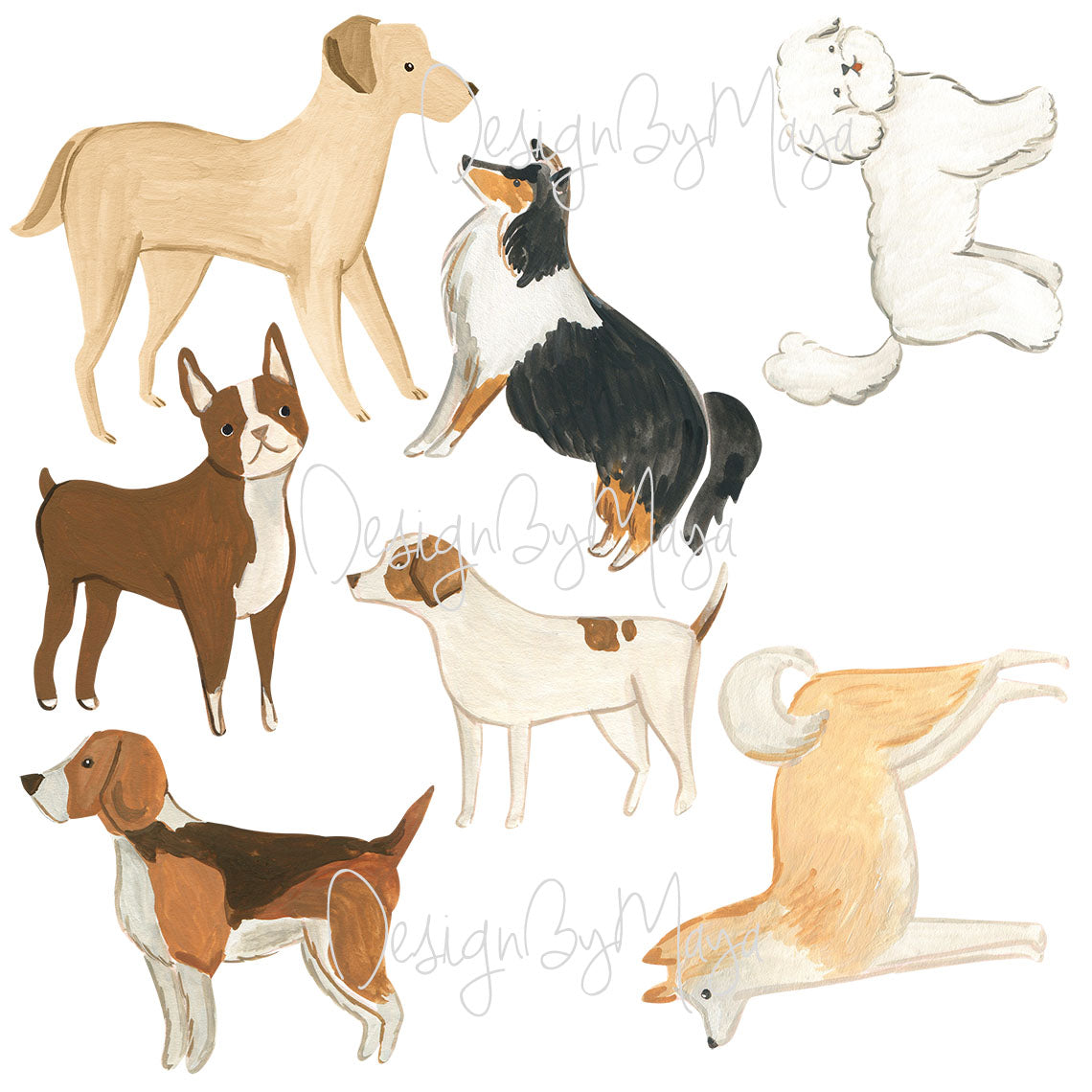 Fabric Dog Wall Decals for Nursery and Kids' Rooms