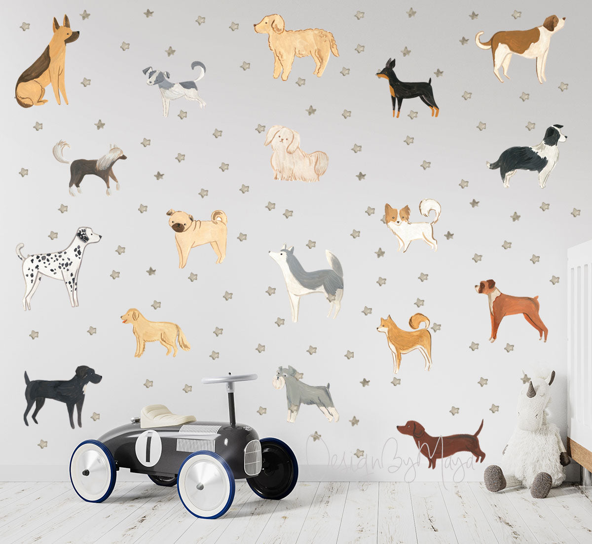Fabric Dog Wall Decals for Nursery and Kids' Rooms