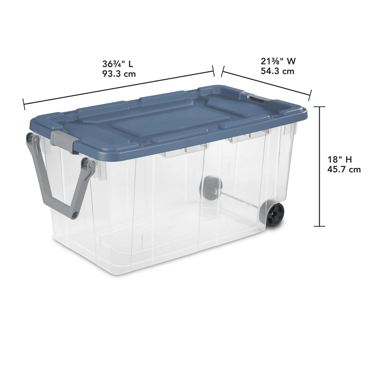 Extra Large 160 Quart Clear Plastic Storage Bins with Wheels, 2 Pack
