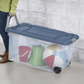Extra Large 160 Quart Clear Plastic Storage Bins with Wheels, 2 Pack